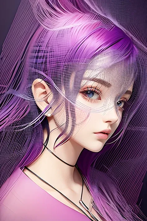 Pink and purple hair like original but make more creative 
