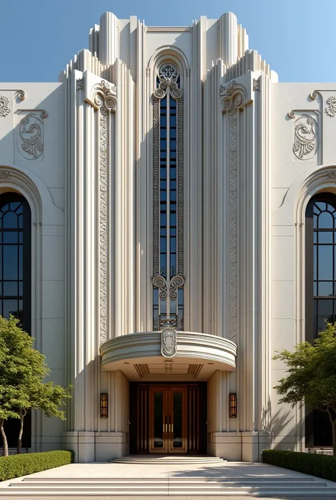 ART DECO ARCHITECTURAL STYLE BUILDING, STONE MARBLE, ALUMIUM WINDOWN, DOOR, WHITE COLOR