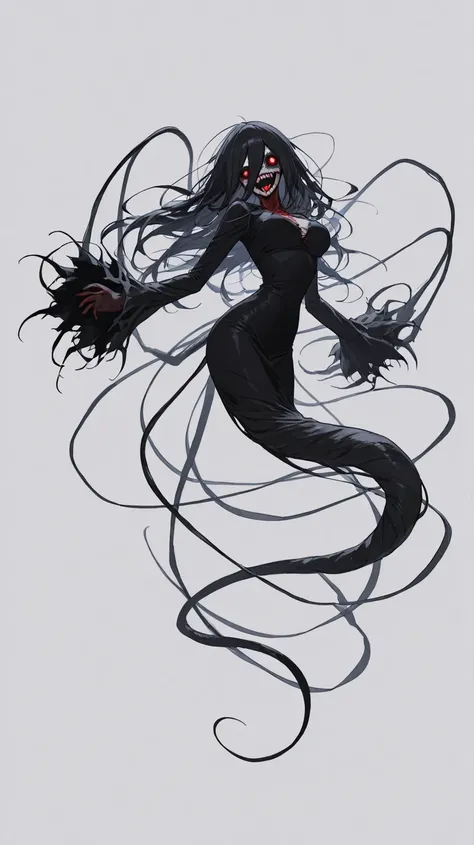 Female monster scary creepy black demon pokemon style 