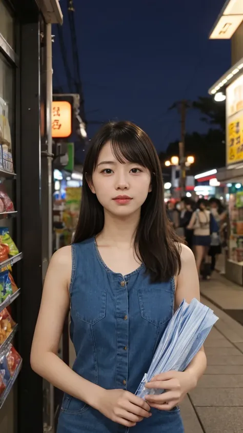 Based on a request from Japan、An ordinary 18-year-old woman who seems to be in the neighborhood is shopping at a convenience store at night