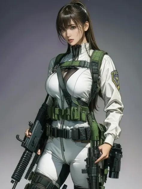   TOP QUALITY、Amazing Details、  ultra high resolution、（  realism：1.4）、（（close：0.75））、 1 woman is very condensed 、  beautiful delicate face 、 Expiration date ratio 、  Refine target group  、  big breasted ）、  brown hair、（White Technology Suit）、（Cyborg Vs... ...