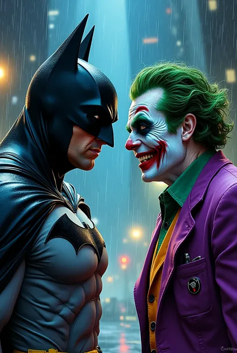 Please do Batman vs Joker in 80s Comic Style. Thank you.