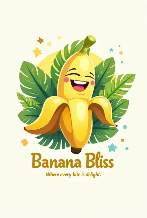 make a 10 logo about banana Bliss and the tagline is where every bite is delight