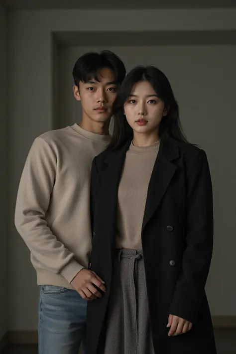 Korean couple，reality， facing the camera，visit