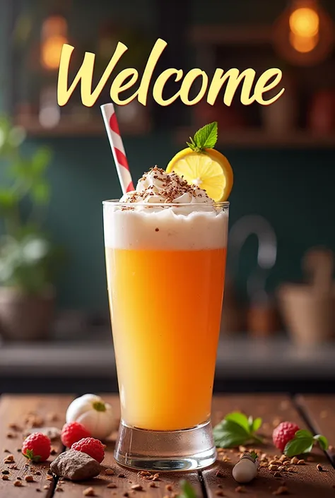 Make the banner of welcome and write Welcome to Aone Oreo shake shop in designis in big size as well and take the menu and write their small glass price Rs20 and medium glass price Rs50 and large glass price Rs100