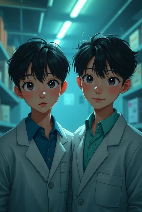 Male Twins, Two Friendly Boys, AI, Adult, Clothing, Psychology, Atmosphere, Japanese Medical, Frontal Photography, Mysterious, Real