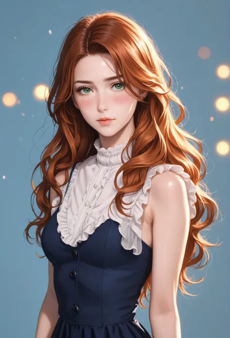 full body image,woman wearing a black dress suit, Her long orange hair is loose around her shoulders ,  falling in soft waves up to your waist,  alone, 1 person, (masterpiece: 1.3), ( Maximum Resolution : 1.2), (highly detailed eyes,  eyes detailed),  well...