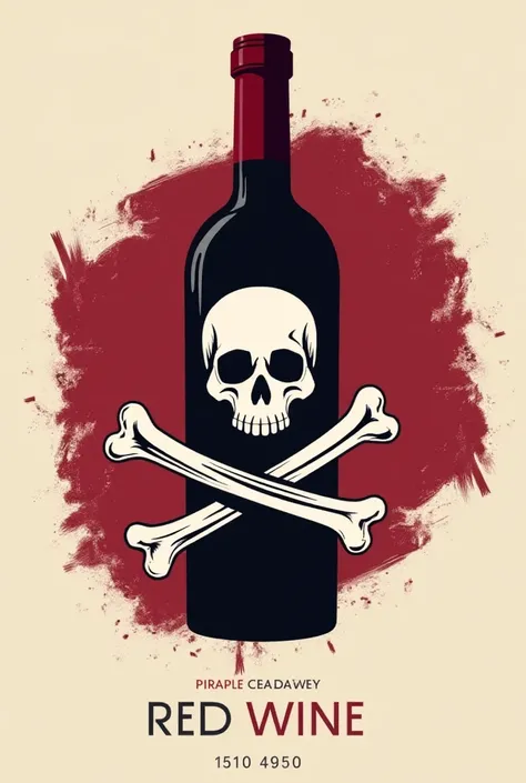 Pirate logo（Small，Red wine，poster，Simple