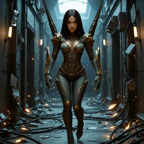 - Photorealistic with perfect details, Cinematic, Masterpiece, HD, Sexy CGI.

- Beautiful "Middle Eastern" woman, Shoulder length hair, yellow eyes.

- Wearing a costume ("Full Sexy Armor"), a costume that embodies the form of "Abomination (Ultimate): Marv...