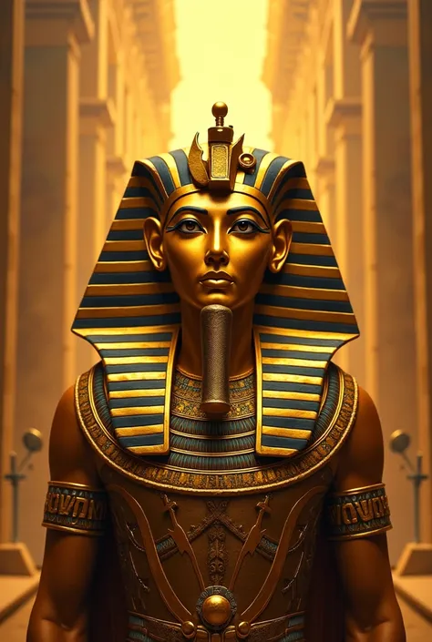 Draw me a pharaoh with a golden face