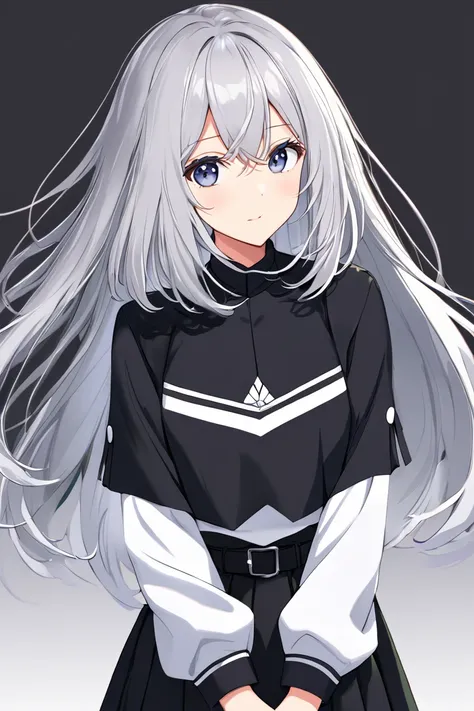  1 girl, solo,  long hair,  high resolution,  high resolution,  simple background, silver Hair/ short silver hair,アニメ,