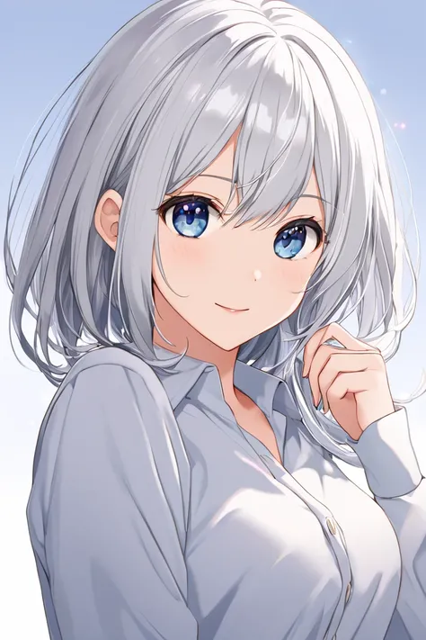  1 girl, solo,  long hair,  high resolution,  high resolution,  simple background, silver Hair/ short silver hair,アニメ,