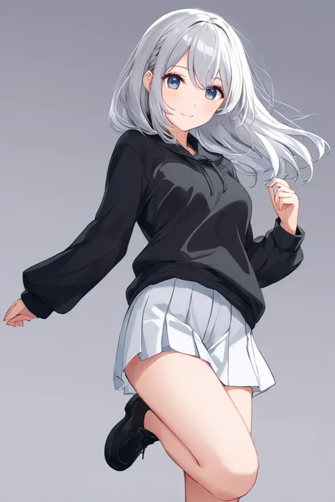  1 girl, solo,  long hair,  high resolution,  high resolution,  simple background, silver Hair/ short silver hair,アニメ,