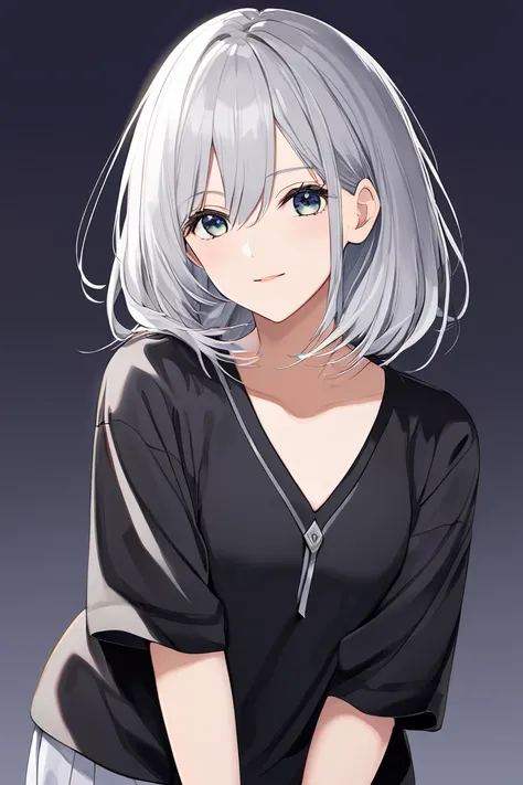  1 girl, solo,  long hair,  high resolution,  high resolution,  simple background, silver Hair/ short silver hair,アニメ,