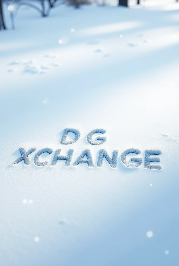 A snow with DG XCHANGE written on it