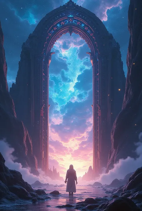 An otherworldly gateway extending to the skies