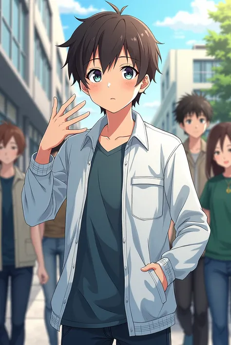 A New Chapter” 
Setting: A bustling high school in contemporary Japan, where students are immersed in a world of clubs, friendships, and the occasional drama of age life. 
Characters: 
- Sasaki: A kind-hearted and easygoing student, Sasaki is an aspiring a...