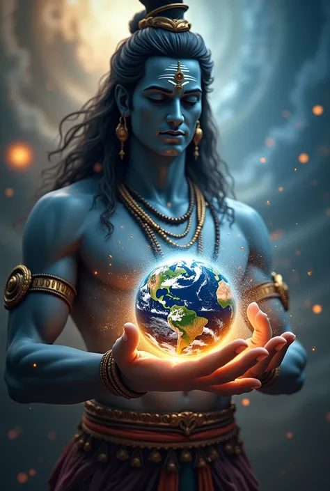 Earth is on lord shiva hand