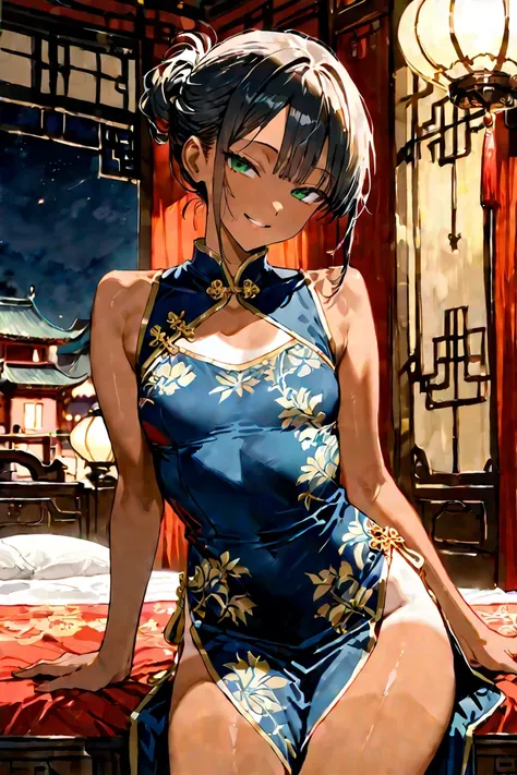 (tanned skin:1.5),　

masterpiece, best quality, ultra detailed,  highres icon, 4K, 8k, extremely detailed CG, accurate,  Ultra High Definition, score_9, high-resolution,　realistic style,　

cowboy shot,

(seductive smile),　(smile),　half-lidded eyes,　slight ...