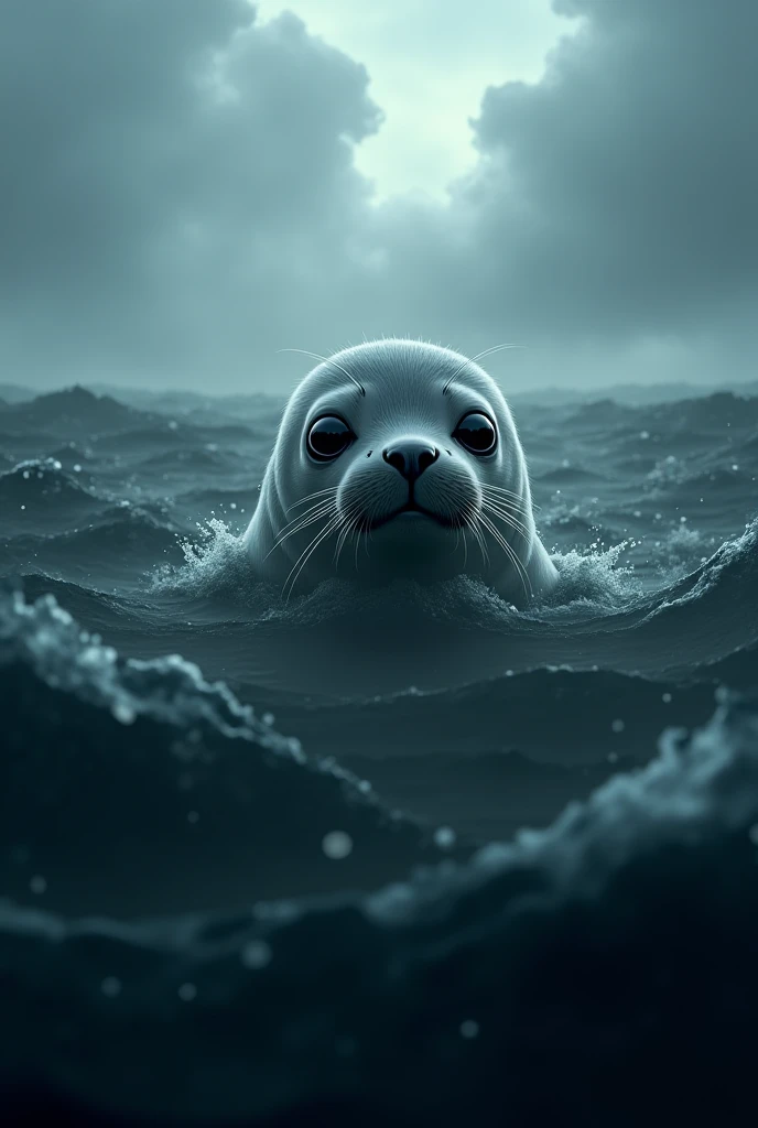 Draw baby seal and make it look like it is drown by   