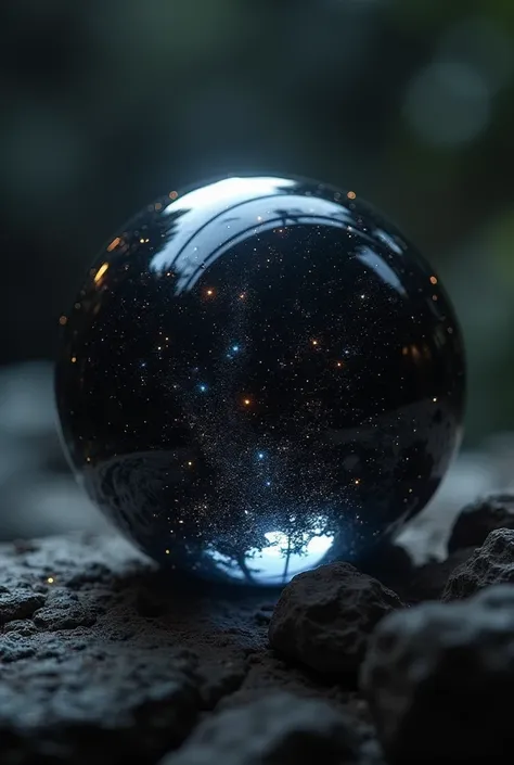  Created a black orb like a crystal ball , sparkling and mysterious that can fit in one hand 