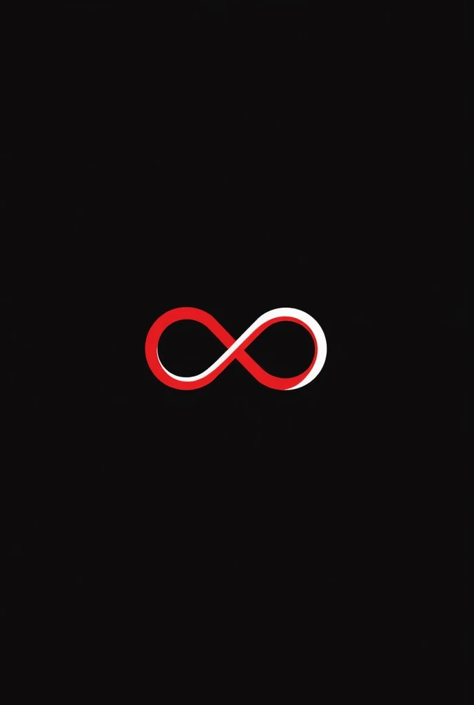  A logo with the colors black, red and white with an infinite symbol for a party called infinite evolution, super manimalist  