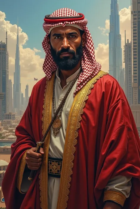 Please paint Chegevaro's portrait as if he were from Dubai 