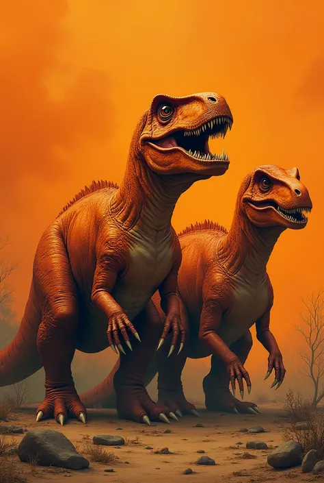 The dinosaurs look disgusting and not even remotely cute or cute and you can't tell which of the two is female and who is male and orange is a disgusting color