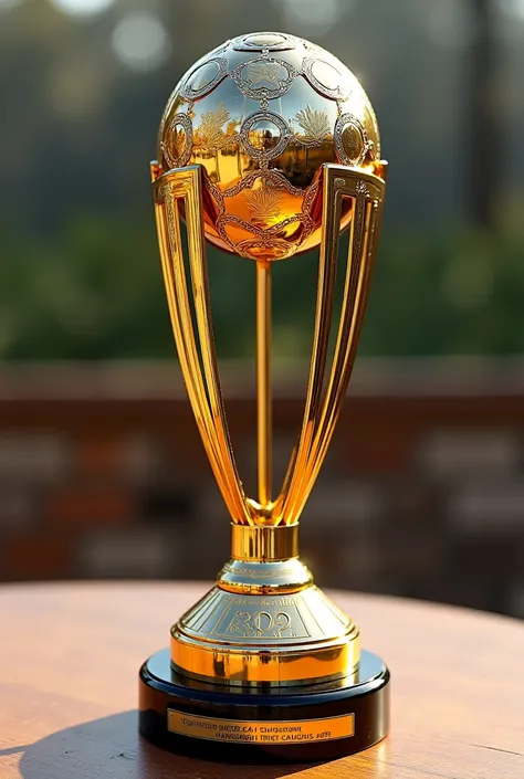 Imagine: Design me a BPL trophy image with logos of eight teams of BPL and theme will be Tiger and Sundarbans and cricket and Nakshi Kantha design Trophy body will be metal body will be golden silver black mix