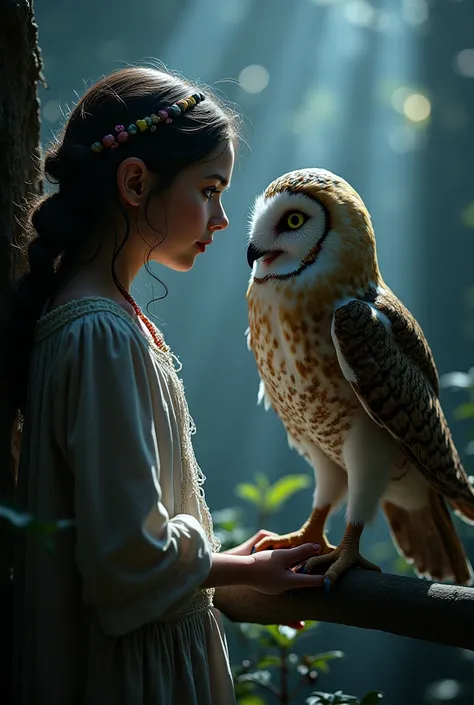 lighting owl with girl