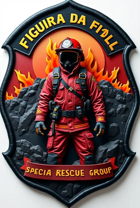 Figueira da Foz Volunteer Firefighters Special Rescue Group Patch in 3D