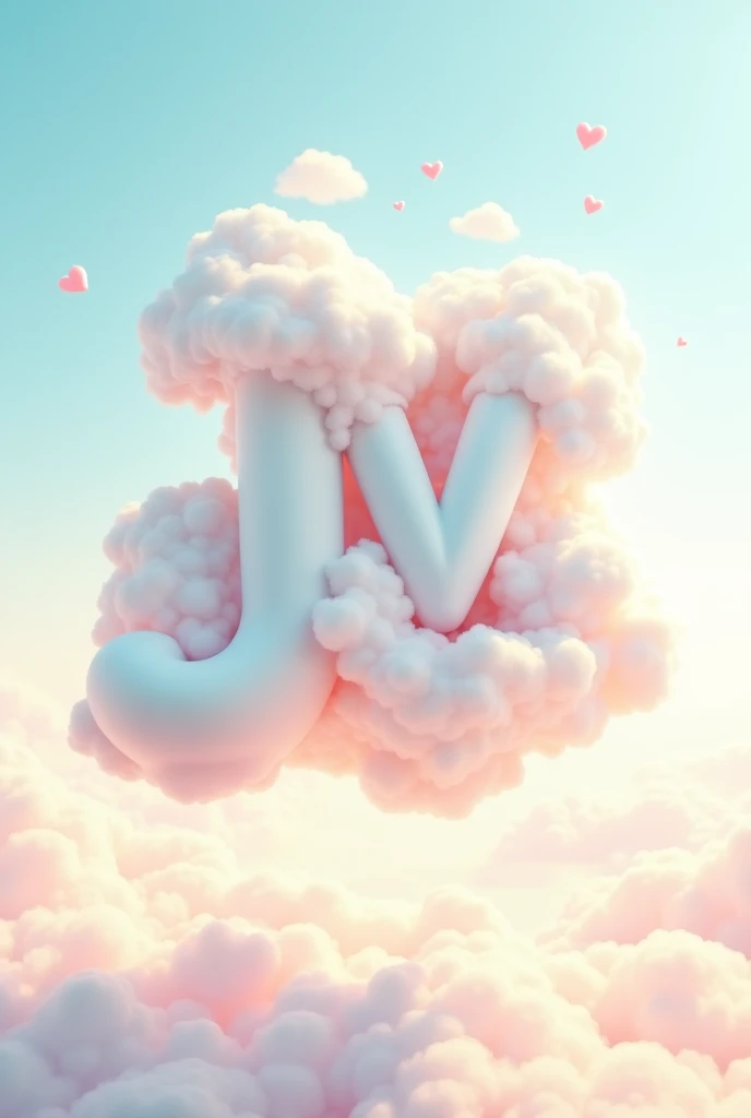 A cloud Forming J and V, the love between the letters