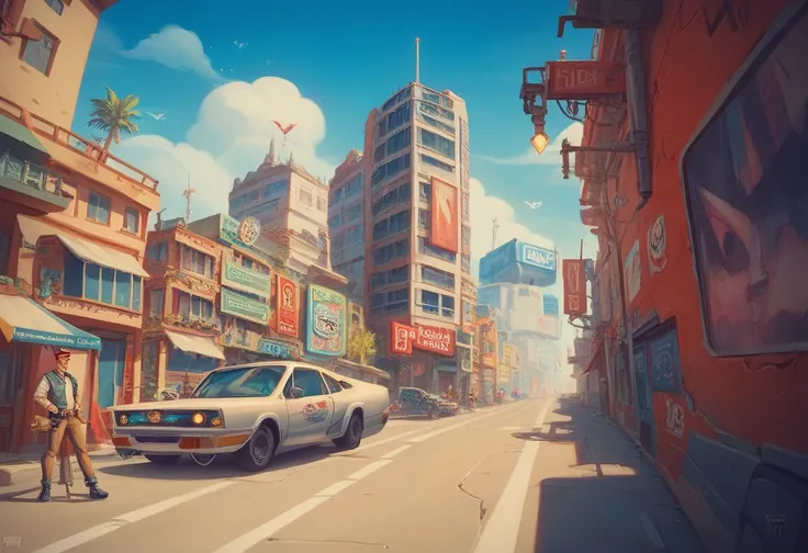 In the city streets、There is a picture of a picture with a lot of traffic,  lo-fi retro videogame, praise hip hop, praise art, praise artstyle, praise, praise colors, praise album art, praise vibes, praise technology,  lo-fi art,  lo-fi,  lo-fi,  lo-fi, pr...