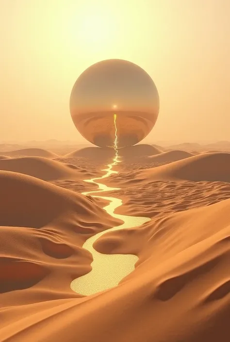 the sand in the Egyptian desert runs away to the mirrors 