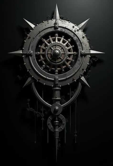 Abstract clockwork,   black background ,  high quality , Sharp edges 