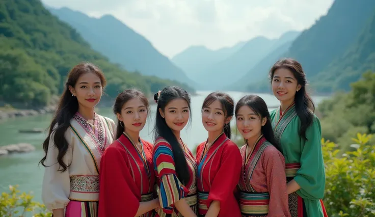 📌 Youtube thumbnail prompt:

  "An attractive and energetic picture of China! 🇨🇳
  A few women from a traditional tribe are standing in front of each other, wearing colorful local clothes and looking at the camera
  ✅ Natural and green environment with bea...