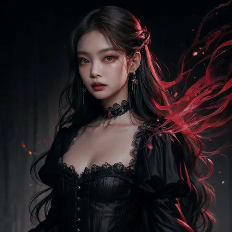 jennie de blakpink, Jennie Kim,  doll eyes,  beautiful face,  Beautiful white hair, gothic, vampires