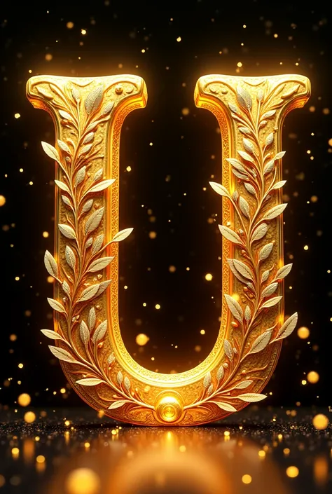 To generate an image similar to the first part (the letter "U" with a golden, ornate, and floral theme), you can use the following prompt:

Prompt:
"A luxurious, decorative letter 'U' crafted in gold with intricate engravings and embellishments. The letter...