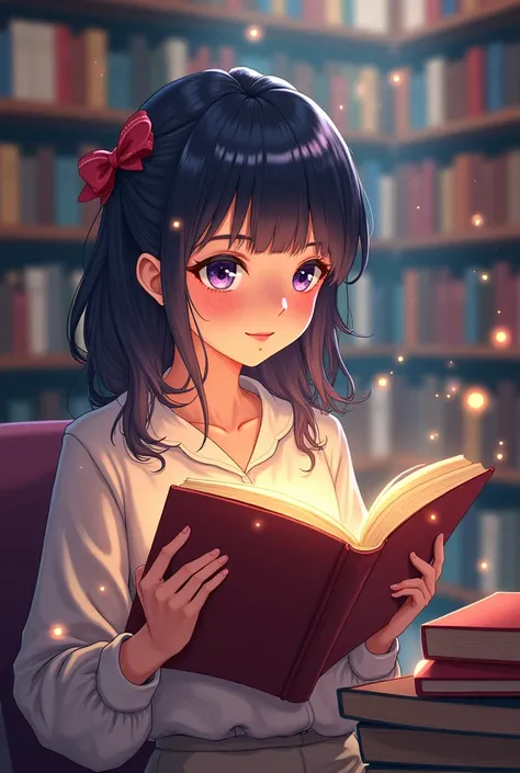 Anime girl in love with bookz