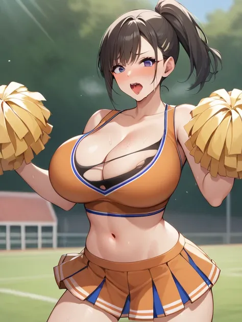  score_9,  score_8_  up the side,  score_7_  up the side,  score_6_  up the side,  score_5_  up the side,  score_4_  up the side,anime，nsfw， uncensored，four mischievous 25 year old cheerleaders、raped by wild boars after trespassing on the farm、transformed ...