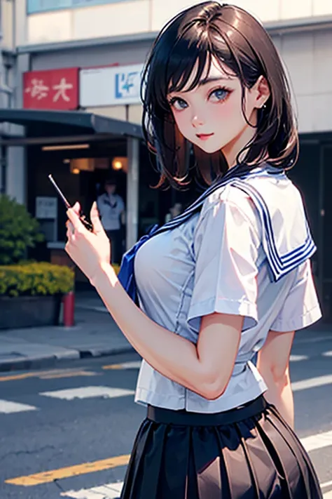 JC3 、Breast size　a to b、 is a sailor suit on the upper body、 skirts are extremely short 、 buttocks are always in full view 、 point your butt、 black hair　 Japanese
Pretty girls at an early age。