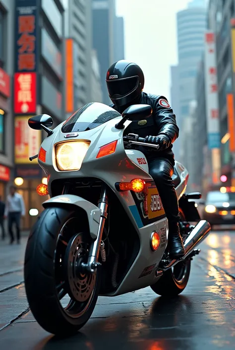 1990 Suzuki police motorcycle on the streets of Tokyo