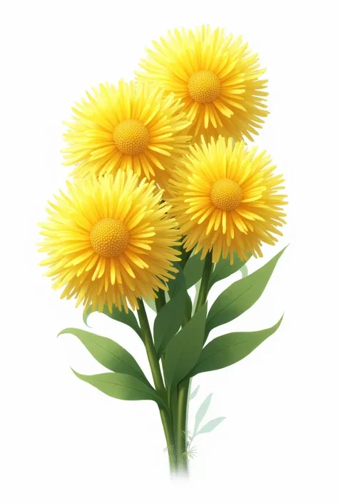 High quality realistic digital illustration of a Mimosa flowers , colorful image, shading, volume, isolated image, white background. Edges of background white. --ar 3:4 --style raw

