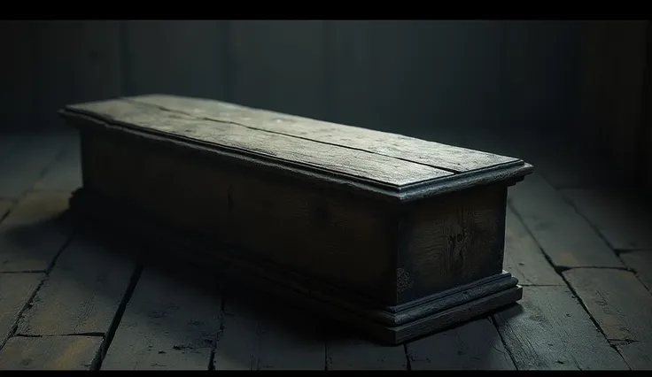 a wooden coffin