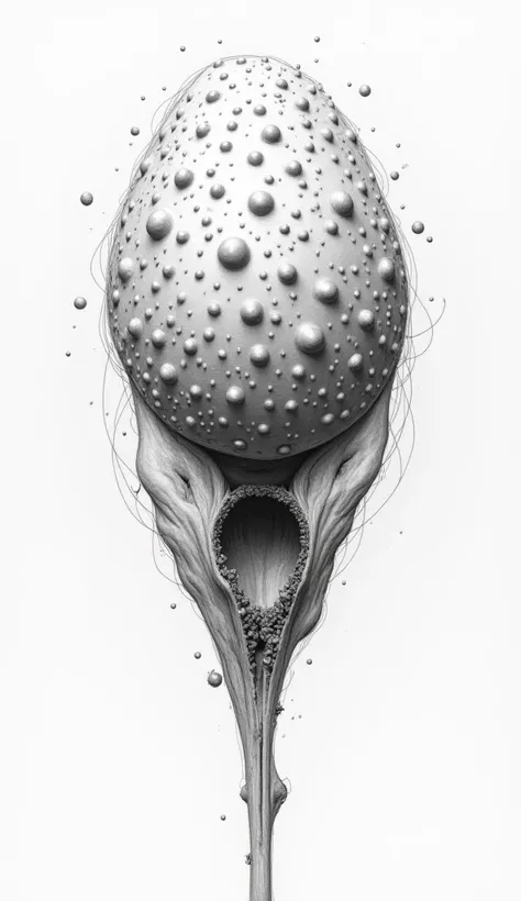 Hyperrealistic pencil and ink illustration of a vulva with many pimples. Ironic image, super resolution, super quality.
