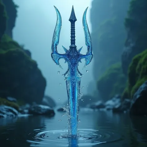 Trident dagger made out of water