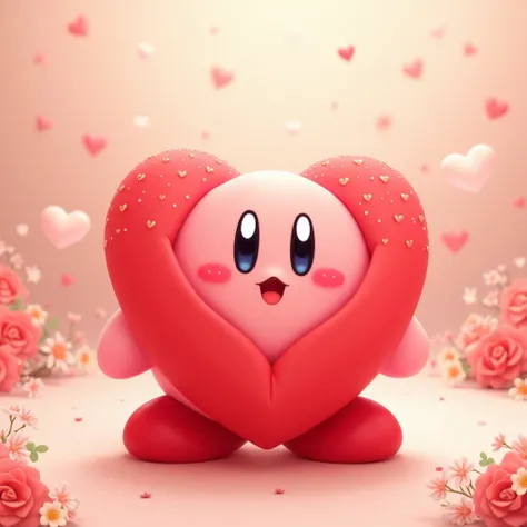 Kirby in a Heart costume 