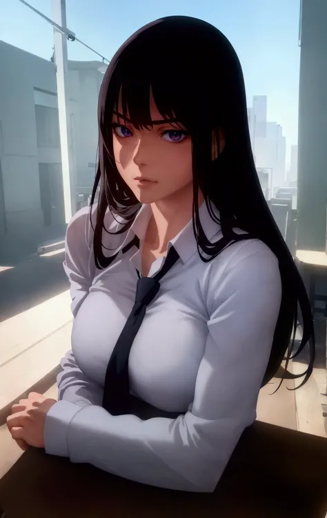 a sexy  girl, muscular, aggressive, tall, dominant bully with medium breasts, large buttocks, in a school uniform, cold and intimidating gaze, hates the camera, (best quality,4k,8k,highres,masterpiece:1.2),ultra-detailed,(anime,photorealistic,photo-anime:1...