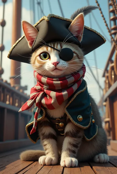 Cat dressed as a pirate