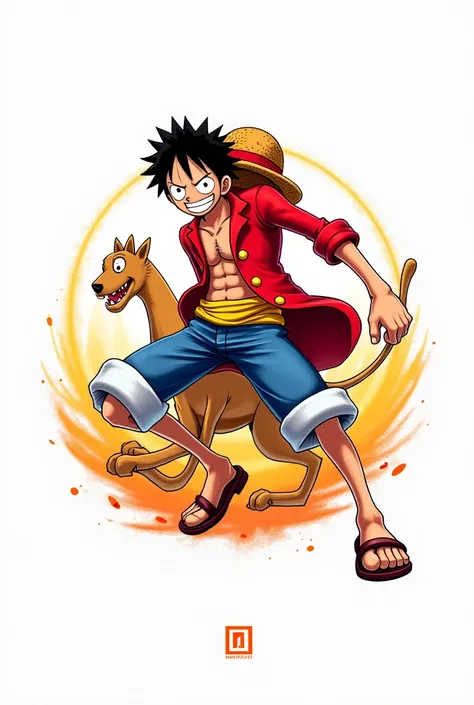 Crée moi un logo avec écris IZY sur la photo luffy en mode gear 5 et un loup